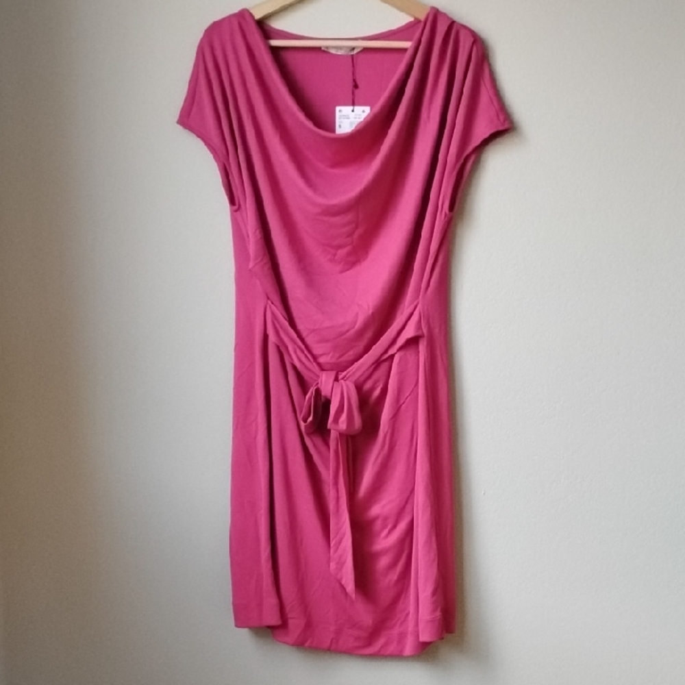 NWT Mango Violeta by Mango Fuchsia Midi Dress
